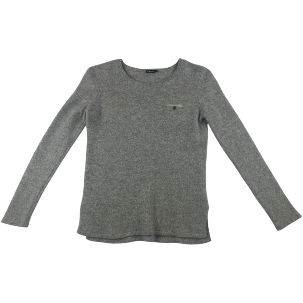 J. Mclaughlin 100% Cashmere Knit Scoop Neck Pullover Sweater Light Gray Women S
